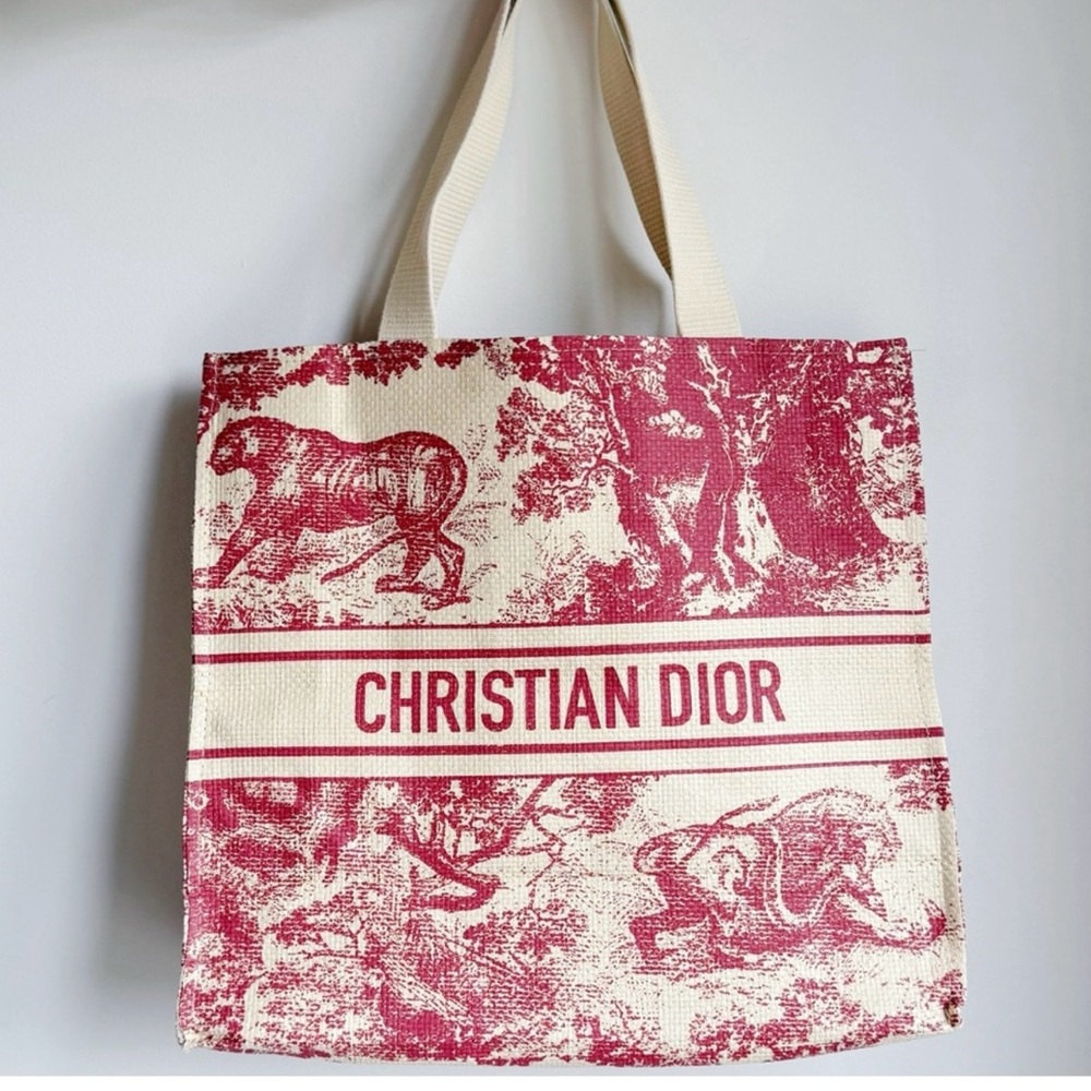 Dior Red and Cream Tote Bag